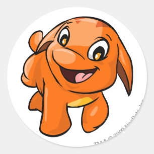 Sticker Rond Poogle Orange