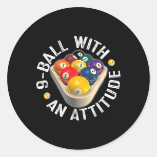 Sticker Rond Pool 9 Bal Avec Chemise D'Attitude