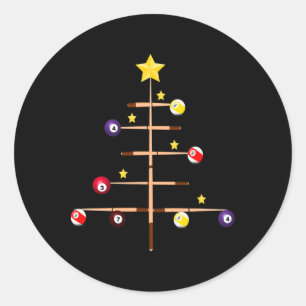 Sticker Rond Pool Billard Ll Cue Sports Arbre de Noël