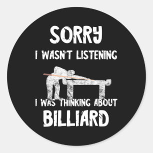 Sticker Rond Pool Billard Snooker Joueur 8 Ll Jouer Billard