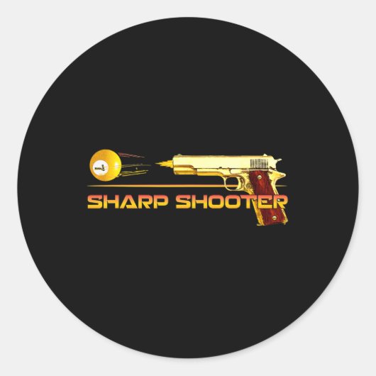 Sticker Rond Pool Ll Sharp Shop Billiards Gun Jaune (Devant)