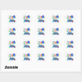 Sticker Rond Pool Party 1er anniversaire (Feuille)