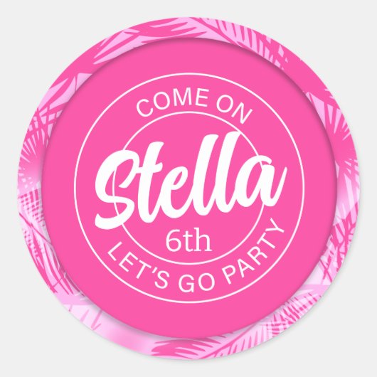 Sticker Rond Pool Party Pink Doll (Devant)