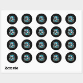 Sticker Rond Pool Shark Funny Pool Player Billard Billard 8- (Feuille)
