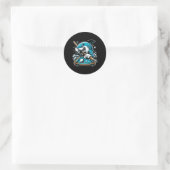 Sticker Rond Pool Shark Funny Pool Player Billard Billard 8- (Sac)