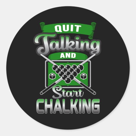 Sticker Rond Pool Snooker Billard 8 Ball Billiards Drôle Cadeau (Devant)