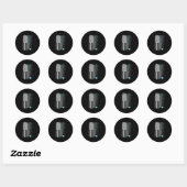 Sticker Rond Pool Sticks Billiards 8 Ball Usa American Flag (Feuille)