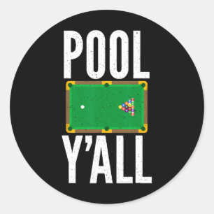 Sticker Rond Pool Y Tous Billard de piscine