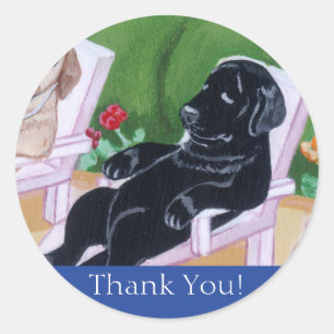 Sticker Rond Poolside Party labradors peinture