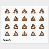 Sticker Rond poop emoji (Feuille)