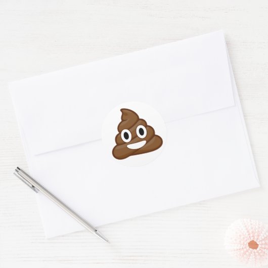 Sticker Rond poop emoji (Enveloppe)