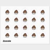 Sticker Rond Poop Emoji fête d'anniversaire Favoriser (Feuille)