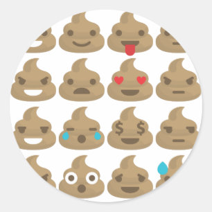 Sticker Rond poop emojis