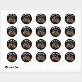 Sticker Rond Poop Quiz Funny Poo Pun Dark BG (Feuille)