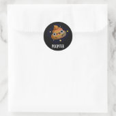 Sticker Rond Poopiter Funny Planet Jupiter Pun Dark BG (Sac)