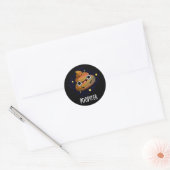 Sticker Rond Poopiter Funny Planet Jupiter Pun Dark BG (Enveloppe)
