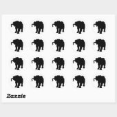 Sticker Rond Pop Art Baby Elephant Silhouette (Feuille)