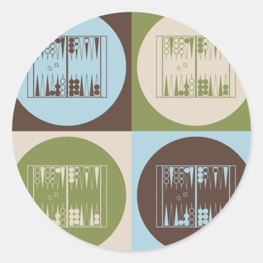 Sticker Rond Pop Art Backgammon (Devant)