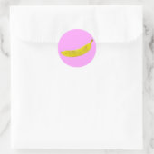 Sticker Rond Pop Art Banana en jaune (Sac)