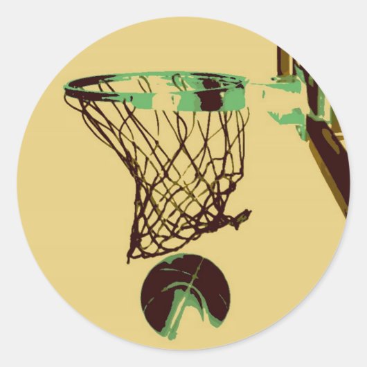 Sticker Rond Pop Art Basket (Devant)