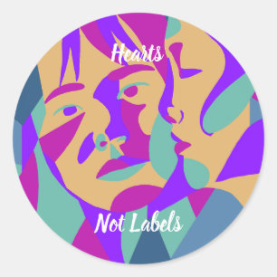 Sticker Rond Pop art Deux femmes Portrait