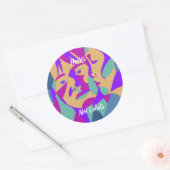 Sticker Rond Pop art | Deux femmes | Portrait (Enveloppe)
