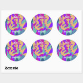 Sticker Rond Pop art | Deux femmes | Portrait (Feuille)