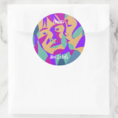 Sticker Rond Pop art | Deux femmes | Portrait (Sac)