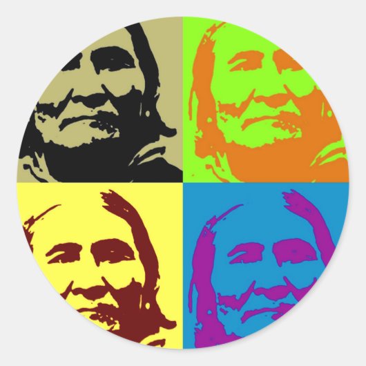 Sticker Rond Pop Art Freedom Fighter Geronimo (Devant)
