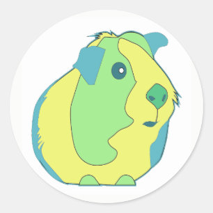 Sticker Rond Pop Art Guinea Pig