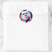 Sticker Rond Pop Art JFK John F. Kennedy Red Blue (Sac)