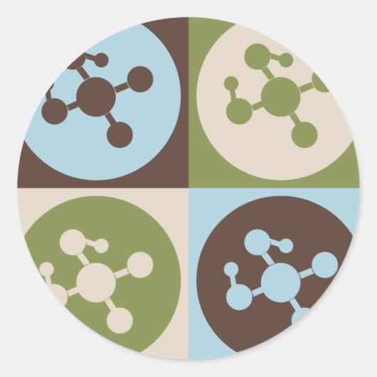 Sticker Rond Pop Art Polymer Chimie (Devant)