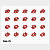 Sticker Rond Pop Art Red Lips (Feuille)