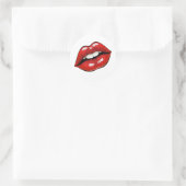 Sticker Rond Pop Art Red Lips (Sac)