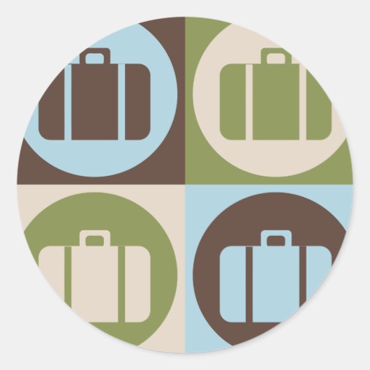 Sticker Rond Pop Art Travel (Devant)