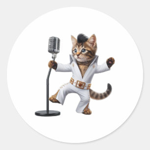 Sticker Rond Pop Dancing Chat Icône De Rock Musique Et Pop Cul