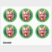 Sticker Rond Pop Dragon (Feuille)