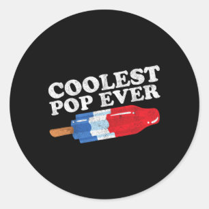 Sticker Rond Pop Ever Popsicle Funny Retro Bomb Fête des pères