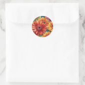 Sticker Rond Pop Gerbera Daisy Motif (Sac)
