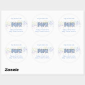 Sticker Rond Pop It ! Bleu, Baby shower, Vin, Champagne (Feuille)
