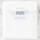 Sticker Rond Pop It ! Bleu, Baby shower, Vin, Champagne (Sac)