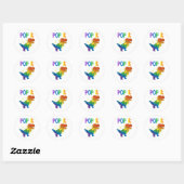 Sticker Rond Pop It Fidget Toys Dinosaur T-Rex Toddler Boys pop (Feuille)