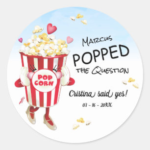Sticker Rond Pop La Question Popcorn Fiançailles