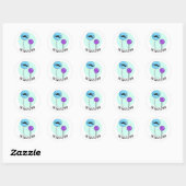 Sticker Rond Pop le plus doux amusant Lollipop Pun (Feuille)