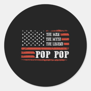 Sticker Rond Pop-pop L'Homme Le Mythe La Légende Drôle Cadeau P