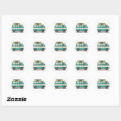 Sticker Rond Pop Top Van Camper (Feuille)