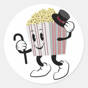 Sticker Rond Popcorn