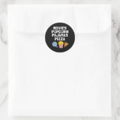 Sticker Rond Popcorn Addict Films Popcorn Pyjamas Pizza (Sac)