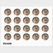 Sticker Rond Popcorn Cavalier Spaniel Chiots, (Feuille)
