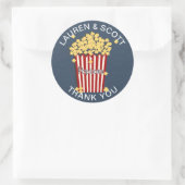 Sticker Rond Popcorn Navy bleu et blanc (Sac)